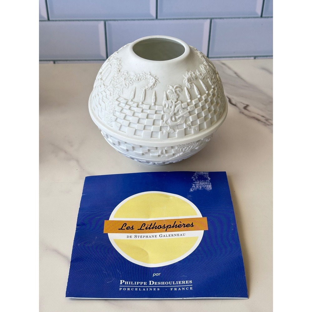 Philippe Deshoulieres Les Lithospheres Porcelain Votive Holder France White